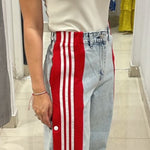 Pantalón Denim & Red stripes