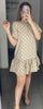 Vestido Beige Moño negro