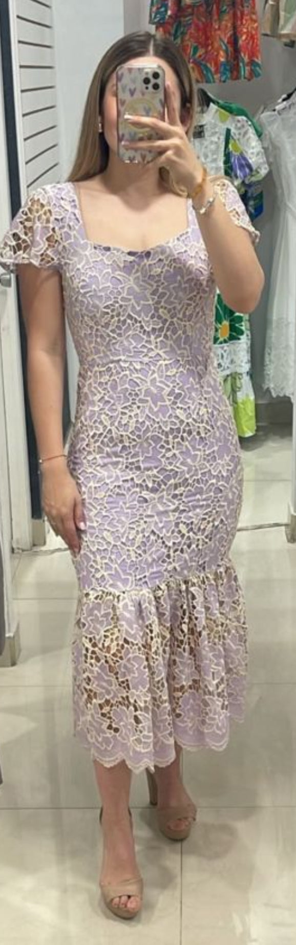 Vestido Encaje Lila